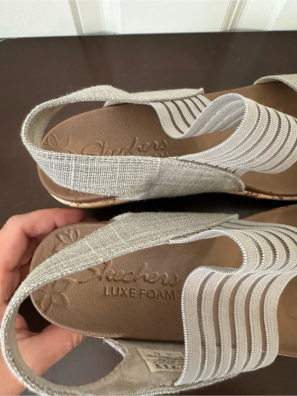 Skechers Beverlee Sheer Luck Wedge Sandal Womens Size 9